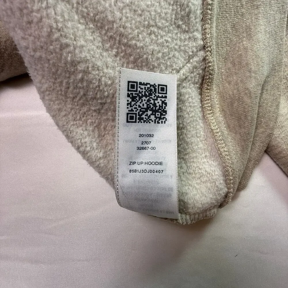 True Religion Gold Logo Full Zip Hoodie Sweatshirt Light Heather Oatmeal Size M - Picture 15 of 15